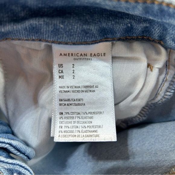Ameican Eagle Shorts Womens 2 Mom Short Stretch Light Wash Cuffed Denim Casual - Picture 4 of 5